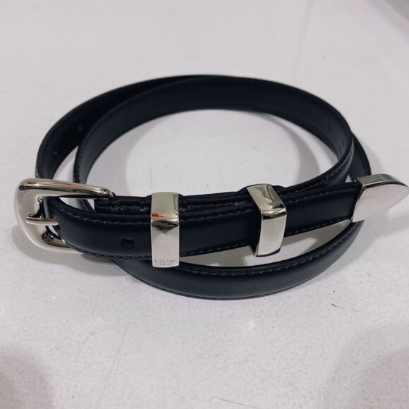 SMALL WESTERN BELT IN SMOOTH CALFSKIN BLACK - Picture 2 of 5